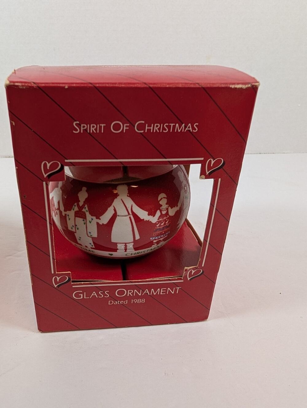 Hallmark Keepsake Ornament 1988 Spirit of Christmas Glass Teardrop Ornament MIB